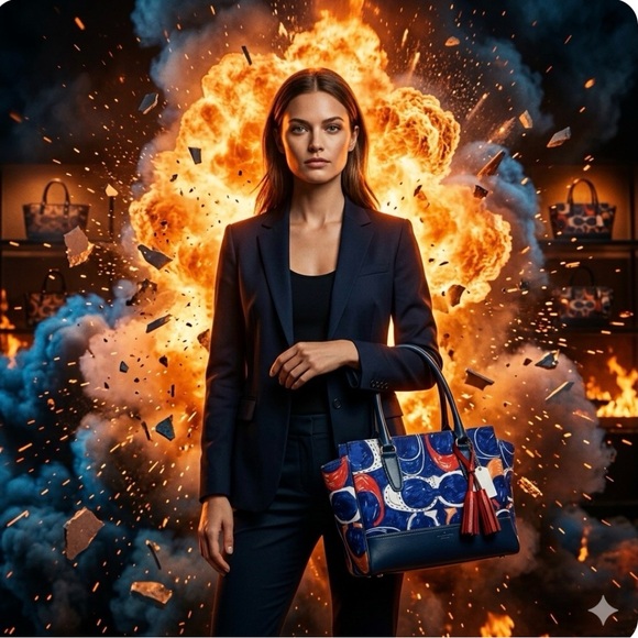 Coach Legacy Heritage Candace Carryall Satchel Bag 19951 - 2012 Blue Canvas EUC - Picture 2 of 16